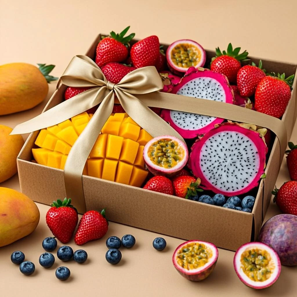 Подарочная коробка Sweet Mango с экзотическими фруктами и ягодами